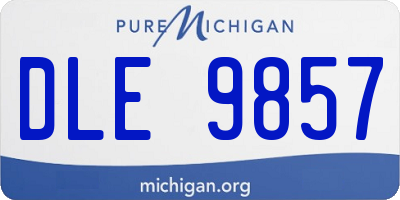 MI license plate DLE9857