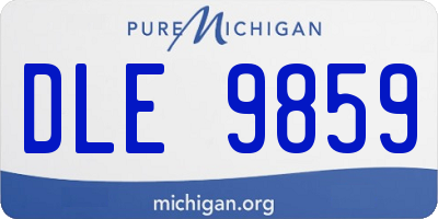 MI license plate DLE9859