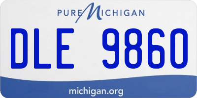 MI license plate DLE9860