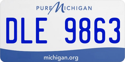 MI license plate DLE9863