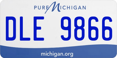 MI license plate DLE9866