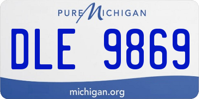 MI license plate DLE9869