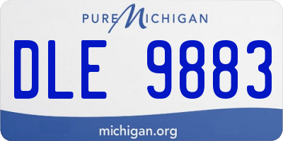 MI license plate DLE9883