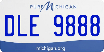 MI license plate DLE9888