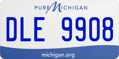 MI license plate DLE9908