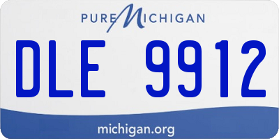 MI license plate DLE9912