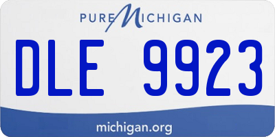 MI license plate DLE9923