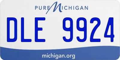 MI license plate DLE9924