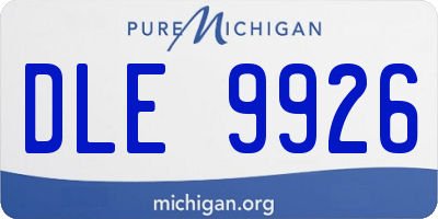 MI license plate DLE9926