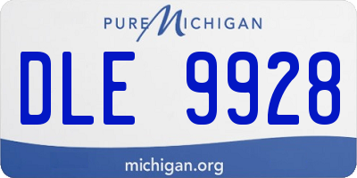 MI license plate DLE9928