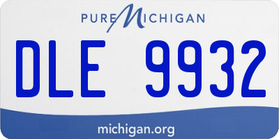 MI license plate DLE9932