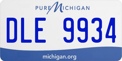 MI license plate DLE9934