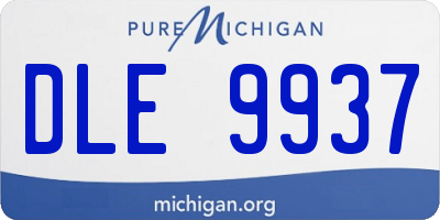 MI license plate DLE9937