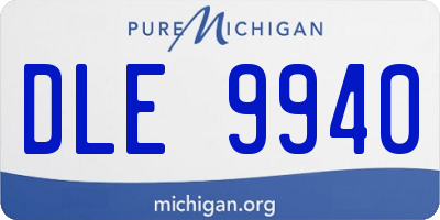 MI license plate DLE9940