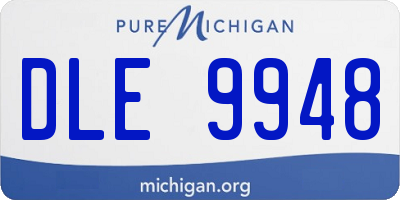 MI license plate DLE9948