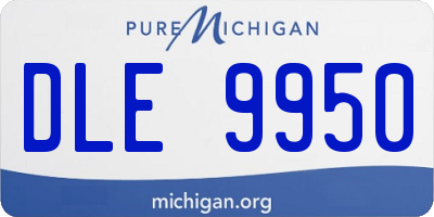 MI license plate DLE9950