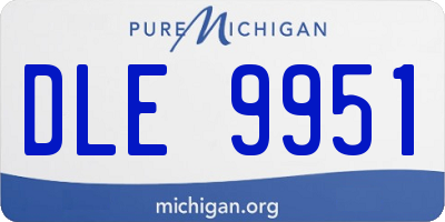 MI license plate DLE9951