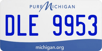 MI license plate DLE9953