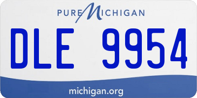 MI license plate DLE9954