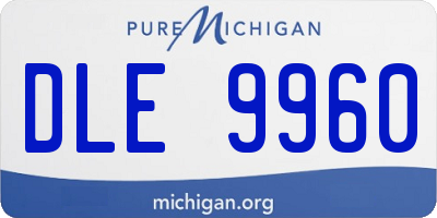 MI license plate DLE9960