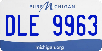 MI license plate DLE9963