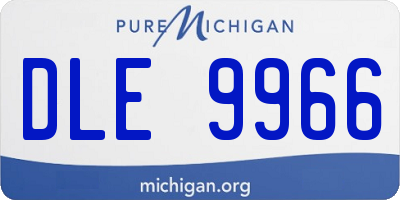 MI license plate DLE9966