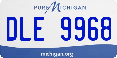 MI license plate DLE9968