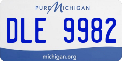MI license plate DLE9982