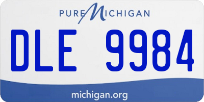 MI license plate DLE9984