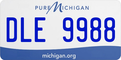MI license plate DLE9988
