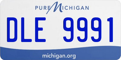 MI license plate DLE9991