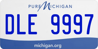 MI license plate DLE9997