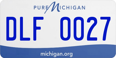 MI license plate DLF0027