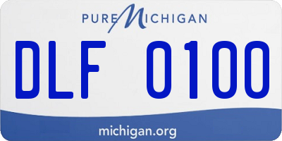 MI license plate DLF0100