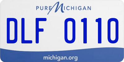 MI license plate DLF0110