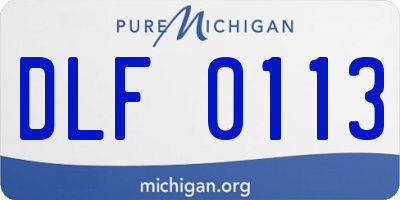 MI license plate DLF0113