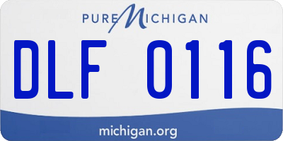 MI license plate DLF0116