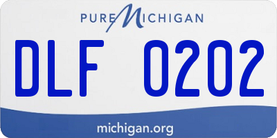 MI license plate DLF0202