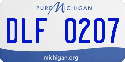 MI license plate DLF0207