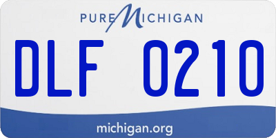 MI license plate DLF0210
