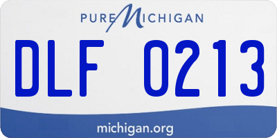 MI license plate DLF0213