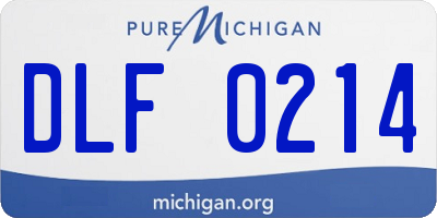 MI license plate DLF0214