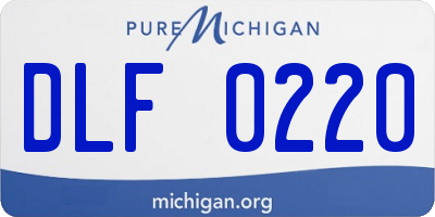 MI license plate DLF0220