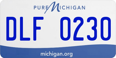 MI license plate DLF0230