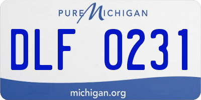 MI license plate DLF0231