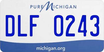 MI license plate DLF0243