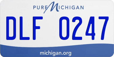 MI license plate DLF0247