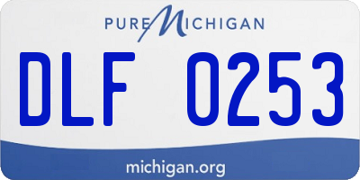 MI license plate DLF0253