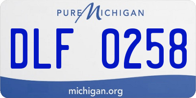 MI license plate DLF0258