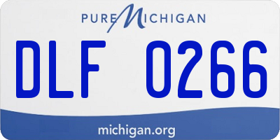 MI license plate DLF0266